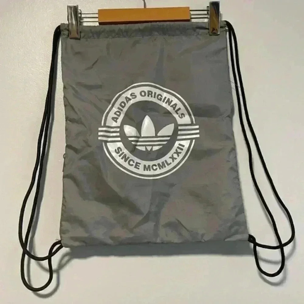 COPY - Adidas Originals Gray Drawstring Backpack with Side Zipper Pocket